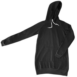 american apparel black flex-fleece hoodie mini-dress, size S